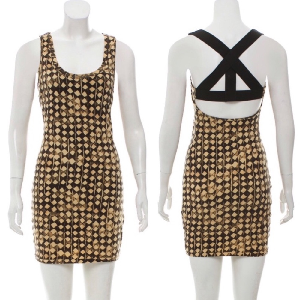 Elizabeth and James Criss Cross Bodycon Mini Dress Small